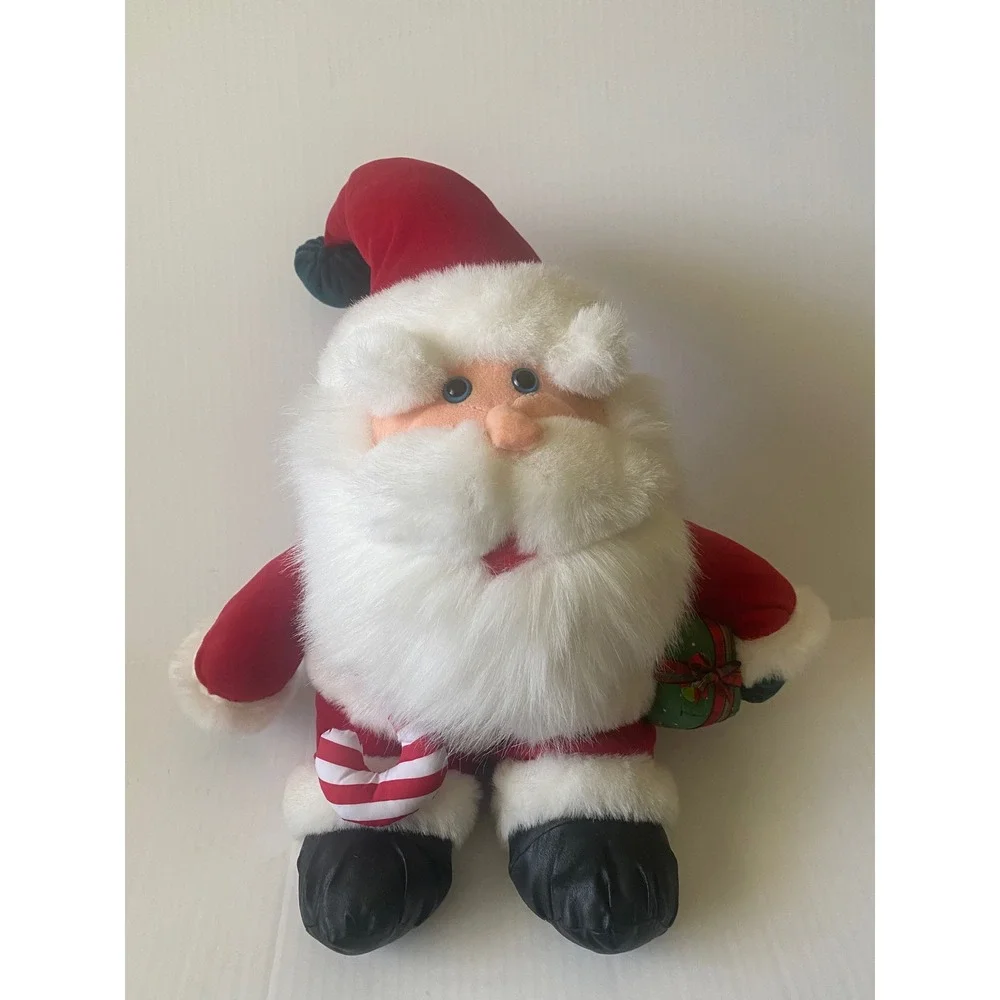 Santa Claus America Wego 14 Inch with Gift Box and Candy Cane XS1277 Red White